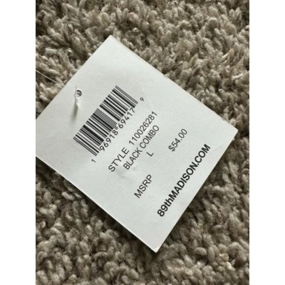 89th Madison Womens Black Bombo Diamonds Size Large Pull Over Top Career Casual - Picture 5 of 10